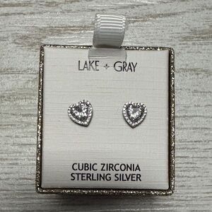 Lake + Gray Heart Earrings